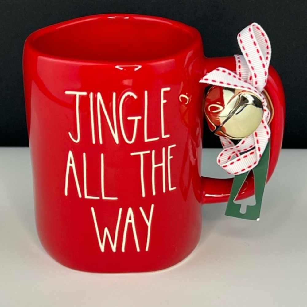 Rae Dunn - ‘Jingle all the Way’ ceramic mug & bell. NWT.